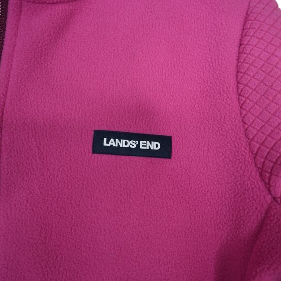 Lands' End Womens S Pink Fleece Zip Front Jacket NEW - Picture 8 of 11